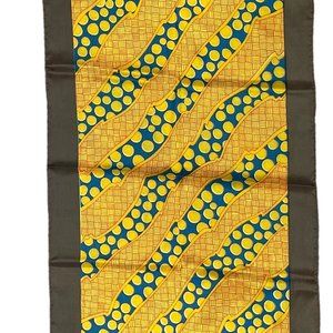 Womans Brown and Orange Rectangle All Acetate Twill Scarf